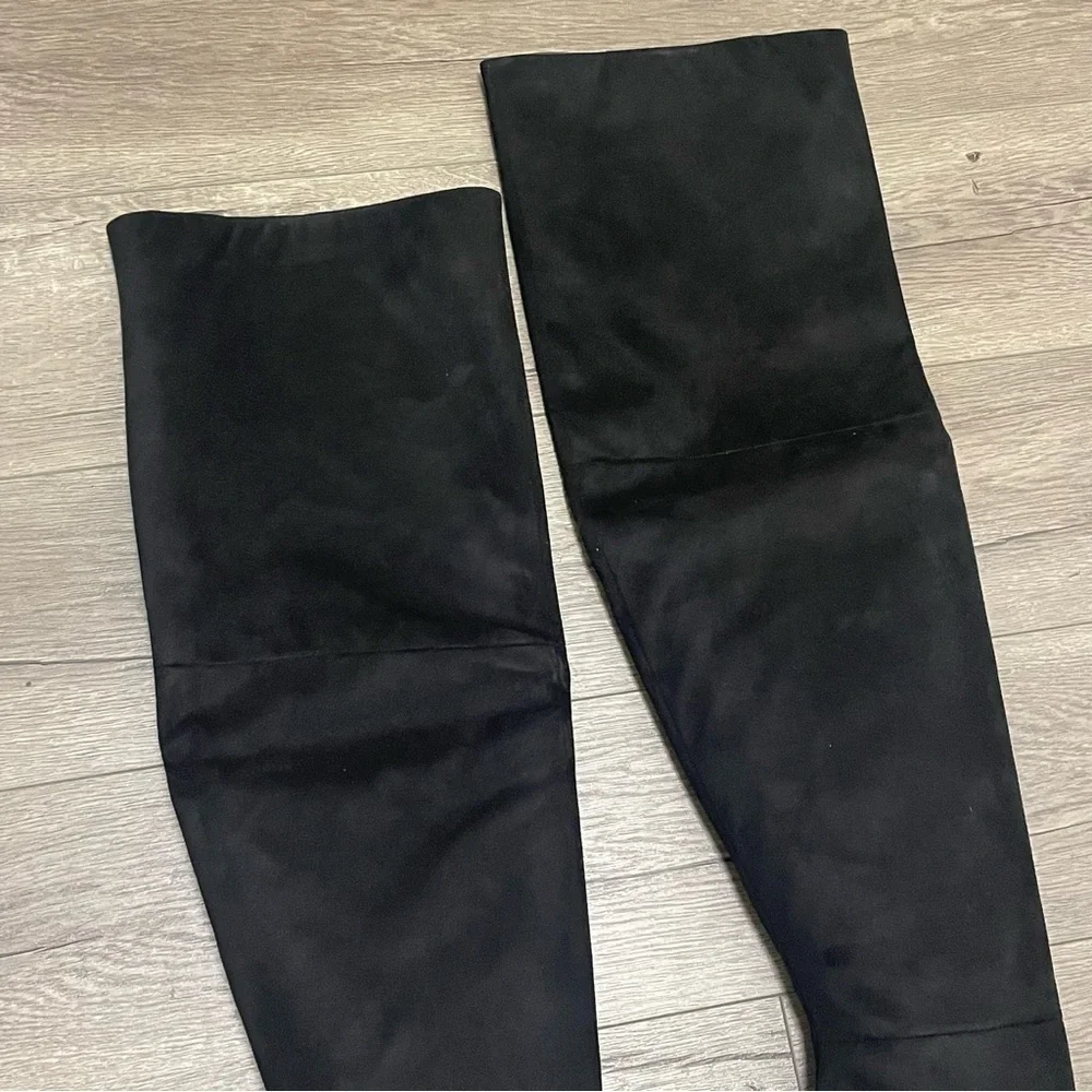Good American Women's Over the Knee Slouch Boot Black Stiletto NEW Sz 7.5